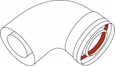 Отвод коасиал 90ºd80/125