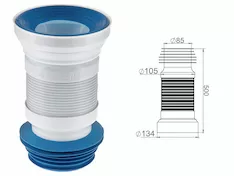 Гофра для унитаза, армированная 500 мм, AV Engineering