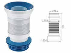 Гофра для унитаза, армированная 600 мм, AV Engineering