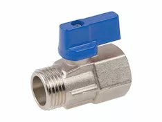 Кран шаровый MINI 1/2" нар.-вн. синяя ручка, AV Engineering