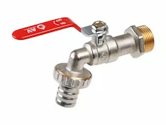 Кран водоразборный 3/4" нар. настенный со штуцером, AV Engineering