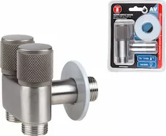 Кран вентильный угловой 1/2" нар. Х 1/2" нар. Х 1/2" нар. установочный, AV Engineering