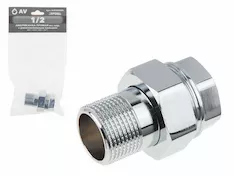 Американка прямая 1/2" вн.-нар. ХРОМ, AV Engineering (инд. упак.)