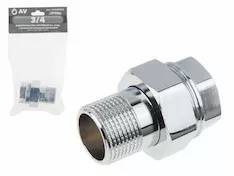 Американка прямая 3/4" вн.-нар. ХРОМ, AV Engineering (инд. упак.)