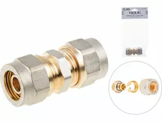 Муфта 16(2.0) для труб PEX, AV Engineering (инд. упак.)