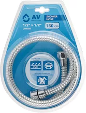 Шланг душевой, PVC, 1/2" г-г 150 см, хром, AV Engineering