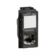 Розетка компьютерная Bticino KG4279C6S Living Now RJ45 cat6 STP 1 модуль чёрный