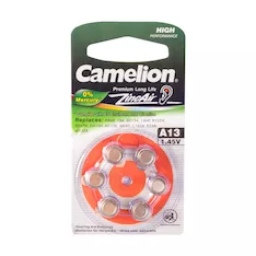 Батарейка CAMELION Zinc Air A13-BP6(0%Hg)