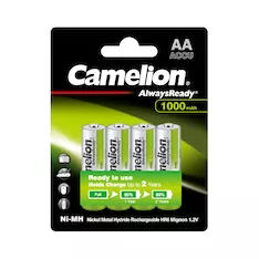 Аккумулятор CAMELION AlwaysReady Rechargeable Ni-MH NH-AA1000ARBP4