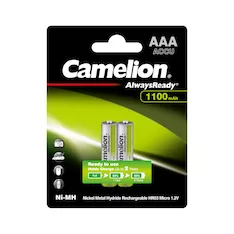 Аккумулятор CAMELION AlwaysReady Ni-MH Rechargeable NH-AAA1100ARBP2 2 шт. в блистере