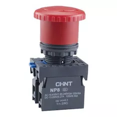 Кнопка управления CHINT "Грибок" 40мм с фиксацией NP8-11ZS/14 красная 1НО+1НЗ IP65