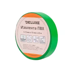 Изолента Deluxe ПВХ 0,13 х 15 мм (зелёная)