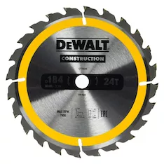 Диск пильный по дереву DeWALT CONSTRUCTION 184x1.6х16мм 24T DT1939-QZ