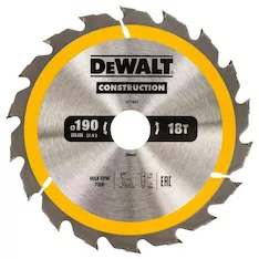 Диск пильный по дереву DeWALT "CONSTRUCTION" 18T 190х30мм DT1943-QZ