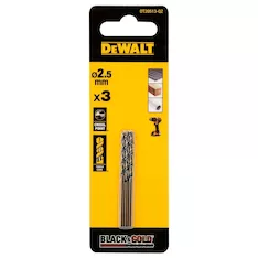 Набор сверл по металлу DeWalt Black&Gold 2.5х57х30мм 3шт. DT20513-QZ