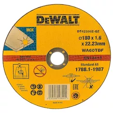 Диск отрезной по металлу DeWALT INDUSTRIAL 180х1.6х22.2мм DT42380Z-QZ