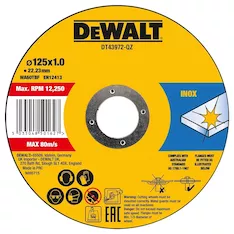 Диск отрезной по металлу DeWALT 125х22.2х1мм 10шт. DT43972-QZ
