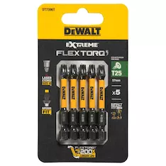 Биты ударные DEWALT "EXTREME" IMPACT TORSION T25 57мм 5шт. DT7396T-QZ