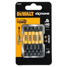Биты ударные DEWALT "EXTREME" IMPACT TORSION Т40 57мм 5шт. DT7399T-QZ