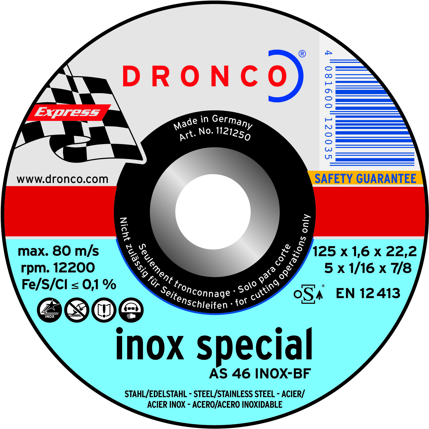 Отрезной диск Dronco AS 46 INOX