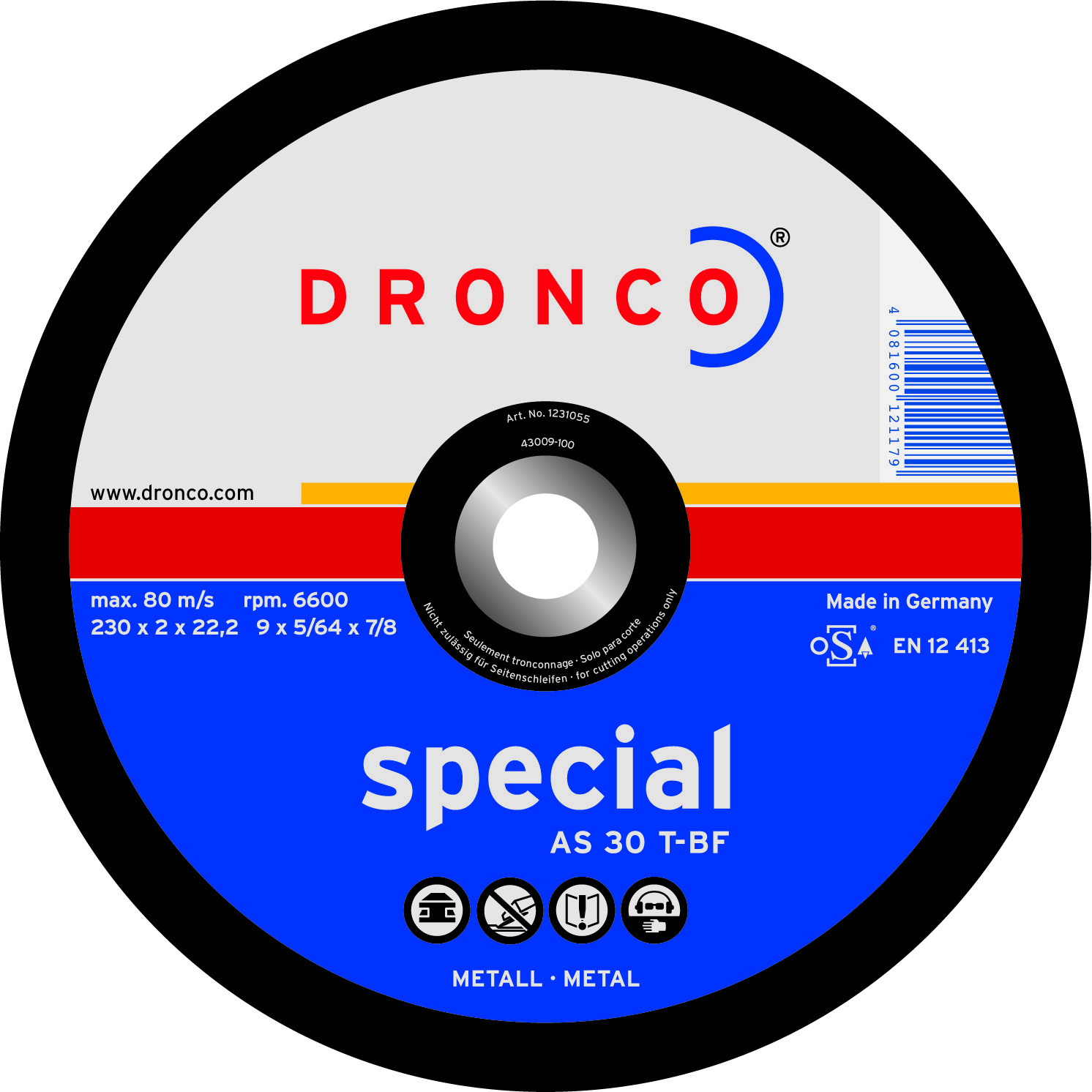 Отрезной диск Dronco AS 30 S T-BF