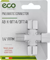 Соединение внутр. резьба 1/4" (3) х нар. резьба 1/4" Х-образное (латунь) ECO