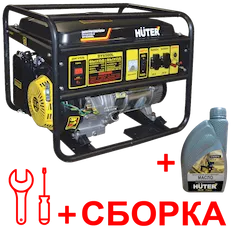 Бензиновый генератор HUTER 6500FSL + масло и сборка