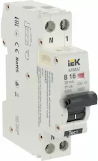 Автоматический выключатель дифференциального тока IEK B06S 1P+NP B16 30мА AR-B06S-1N-B16A030