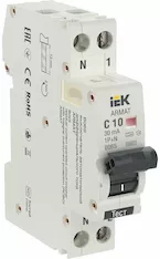 Автоматический выключатель дифференциального тока IEK B06S 1P+NP C10 30мА AR-B06S-1N-C10A030