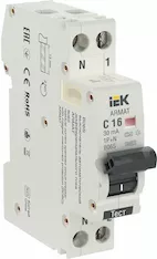 Автоматический выключатель дифференциального тока IEK B06S 1P+NP C16 30мА AR-B06S-1N-C16A030