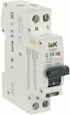 Автоматический выключатель дифференциального тока IEK B06S 1P+NP C20 30мА AR-B06S-1N-C20C030
