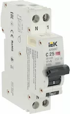 Автоматический выключатель дифференциального тока IEK B06S 1P+NP C25 30мА AR-B06S-1N-C25C030