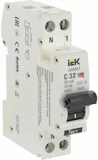 Автоматический выключатель дифференциального тока IEK B06S 1P+NP C32 30мА AR-B06S-1N-C32C030