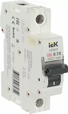 Автоматический выключатель IEK M06N 1P B 20А AR-M06N-1-B020