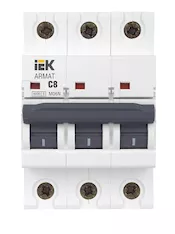 Автоматический выключатель IEK M06N 3P C 8А AR-M06N-3-C008