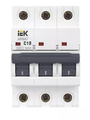 Автоматический выключатель IEK M06N 3P C 10А AR-M06N-3-C010