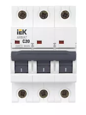 Автоматический выключатель IEK M06N 3P C 20А AR-M06N-3-C020