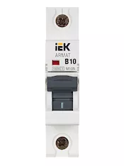 Автоматический выключатель IEK M10N 1P B 10А AR-M10N-1-B010