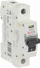 Автоматический выключатель IEK M10N 1P C 4А AR-M10N-1-C004