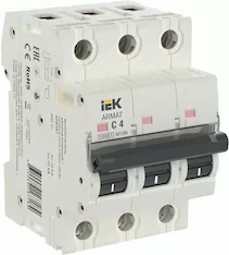 Автоматический выключатель IEK M10N 3P C 4А