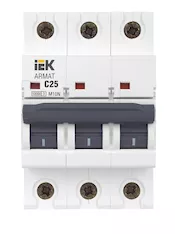 Автоматический выключатель IEK M10N 3P C 25А AR-M10N-3-C025