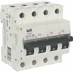 Автоматический выключатель IEK M10N 4P C 20А