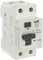 Выключатель дифференциального тока IEK R10N 2P 25А 30мА AR-R10N-2-025A030