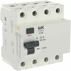 Выключатель дифференциального тока IEK R10N 4P 25А 30мА