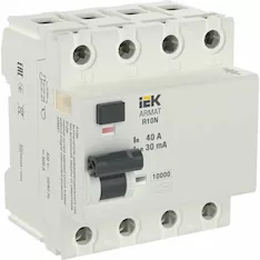 Выключатель дифференциального тока IEK R10N 4P 40А 30мА