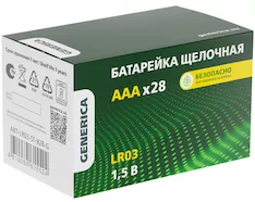 Батарейка щелочная GENERICA Alkaline LR03/AAA ABT-LR03-ST-B28-G 