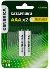 Батарейка щелочная GENERICA Alkaline LR03/AAA ABT-LR03-ST-L02-G 