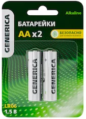 Батарейка щелочная GENERICA Alkaline LR06/AA ABT-LR06-ST-L02-G 