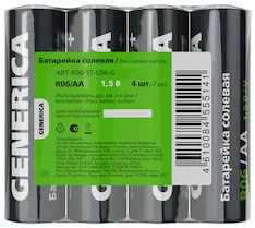 Батарейка солевая GENERICA R06/AA ABT-R06-ST-L04-G 