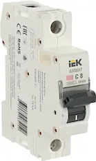 Автоматический выключатель IEK ARMAT M06N 1P C 8А AR-M06N-1-C008 